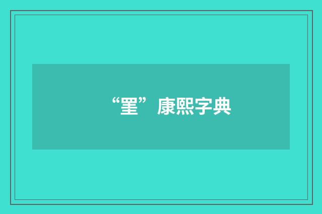 “罣”康熙字典