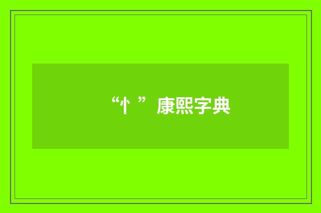 “忄”康熙字典