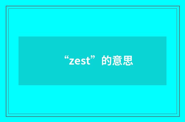 “zest”的意思