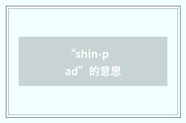 “shin-pad”的意思