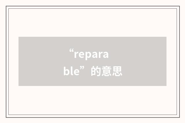 “reparable”的意思