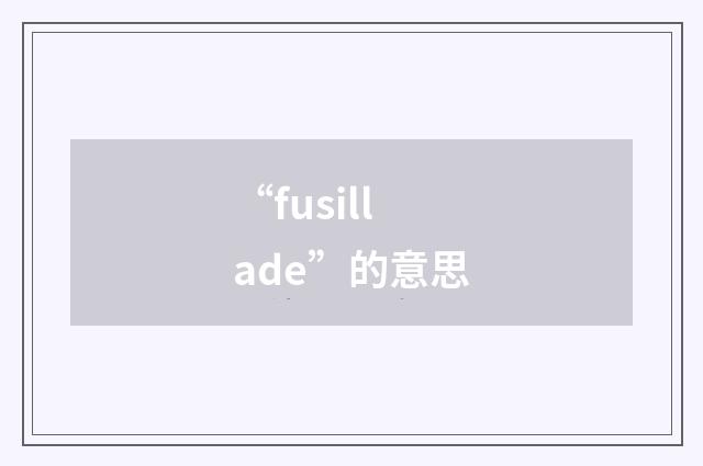 “fusillade”的意思