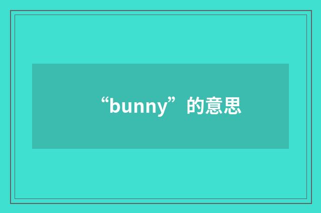 “bunny”的意思