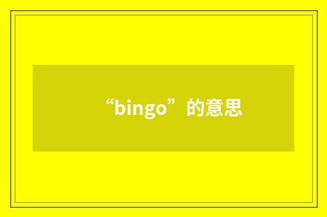 “bingo”的意思