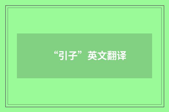“引子”英文翻译