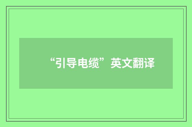 “引导电缆”英文翻译