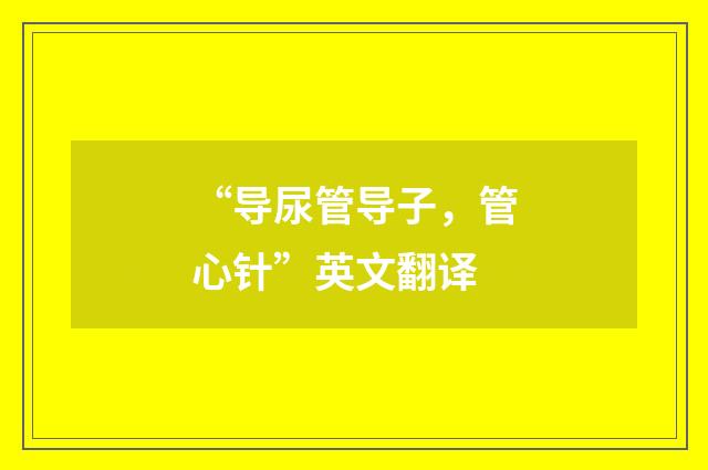 “导尿管导子，管心针”英文翻译