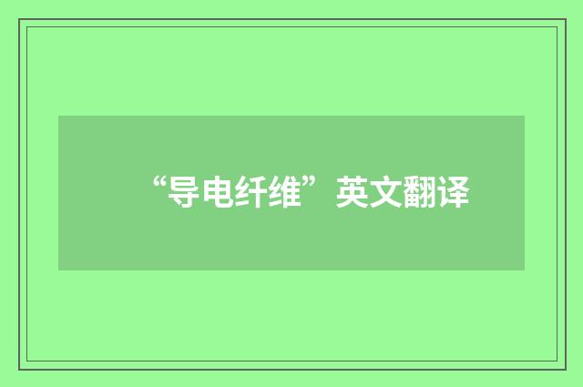 “导电纤维”英文翻译