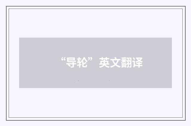 “导轮”英文翻译