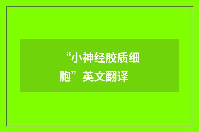“小神经胶质细胞”英文翻译