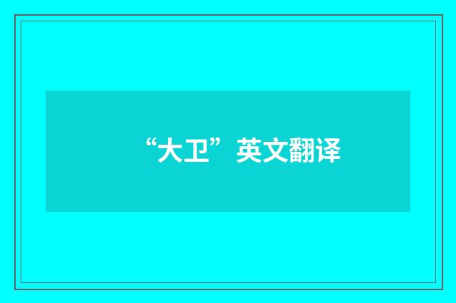 “大卫”英文翻译