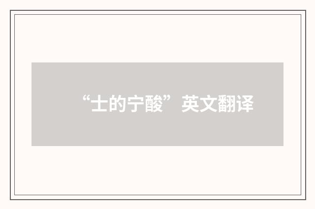“士的宁酸”英文翻译