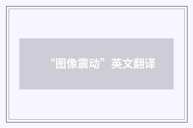 “图像震动”英文翻译