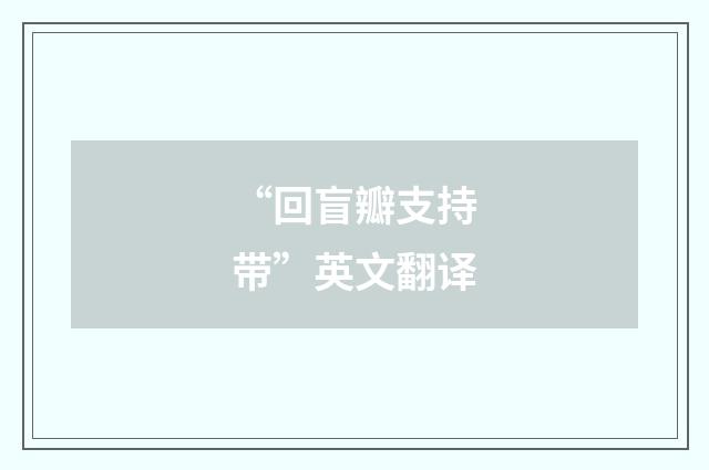 “回盲瓣支持带”英文翻译