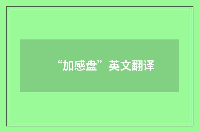 “加感盘”英文翻译