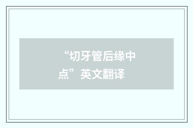 “切牙管后缘中点”英文翻译
