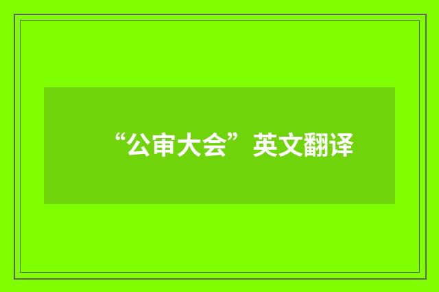 “公审大会”英文翻译