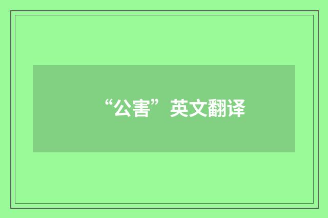 “公害”英文翻译