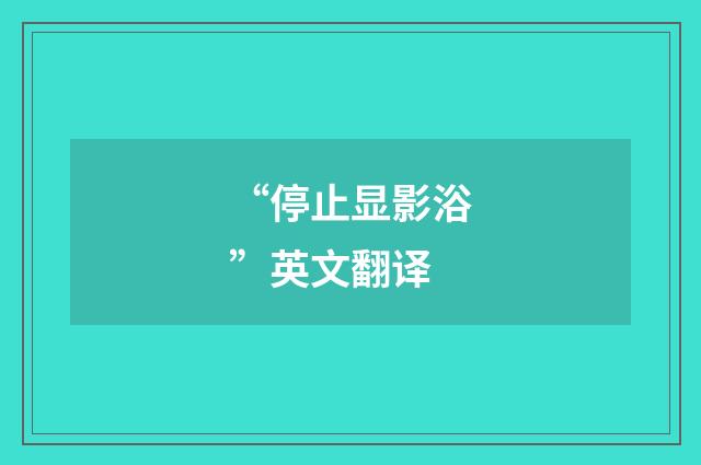 “停止显影浴”英文翻译