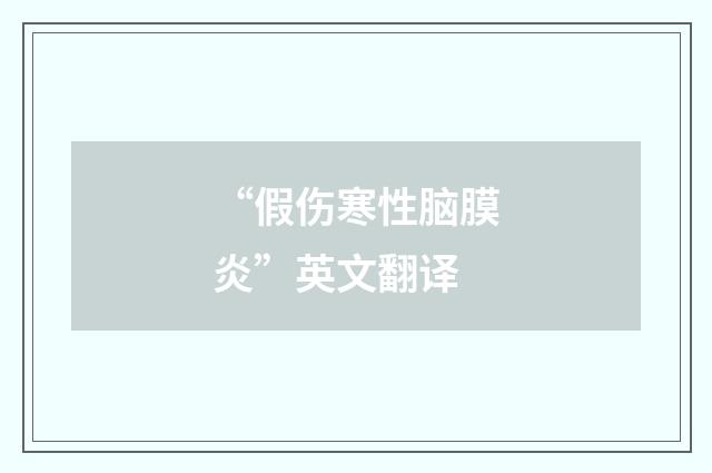 “假伤寒性脑膜炎”英文翻译