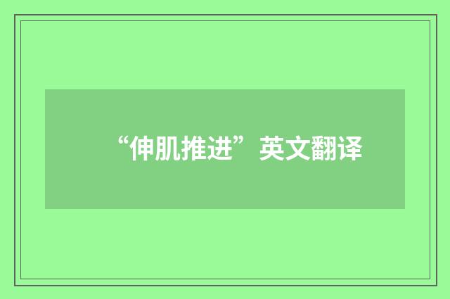 “伸肌推进”英文翻译