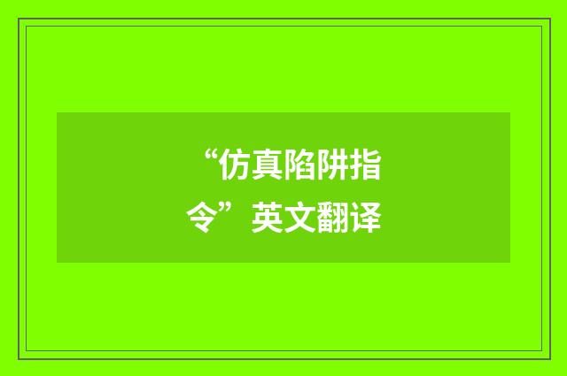 “仿真陷阱指令”英文翻译
