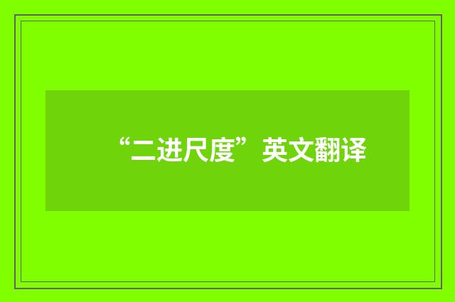 “二进尺度”英文翻译