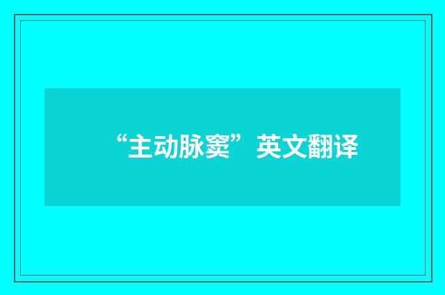 “主动脉窦”英文翻译