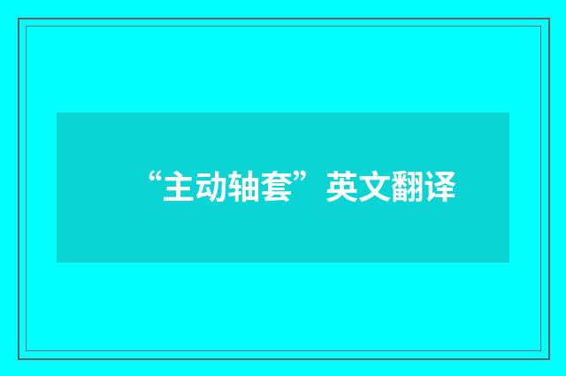 “主动轴套”英文翻译
