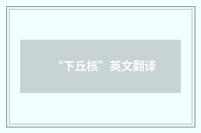 “下丘核”英文翻译