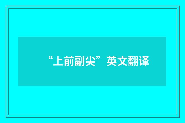 “上前副尖”英文翻译