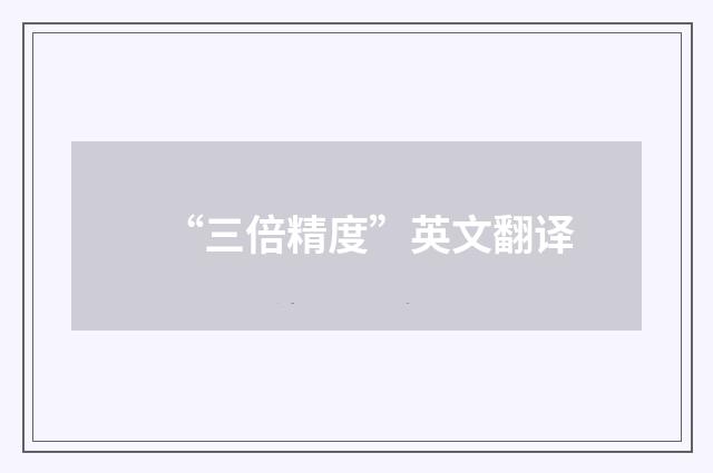 “三倍精度”英文翻译