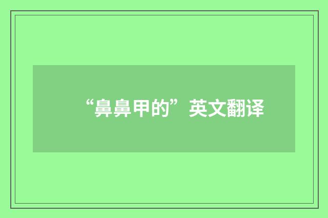 “鼻鼻甲的”英文翻译