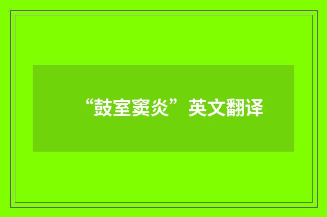 “鼓室窦炎”英文翻译
