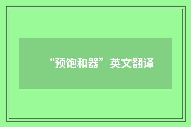 “预饱和器”英文翻译