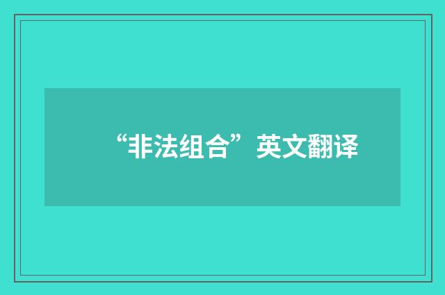“非法组合”英文翻译