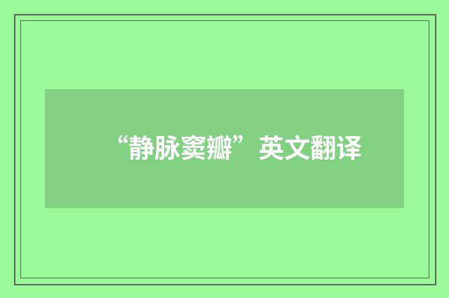 “静脉窦瓣”英文翻译