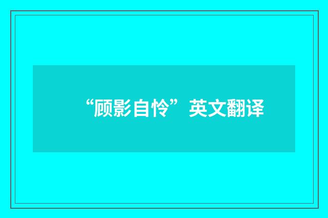 “顾影自怜”英文翻译
