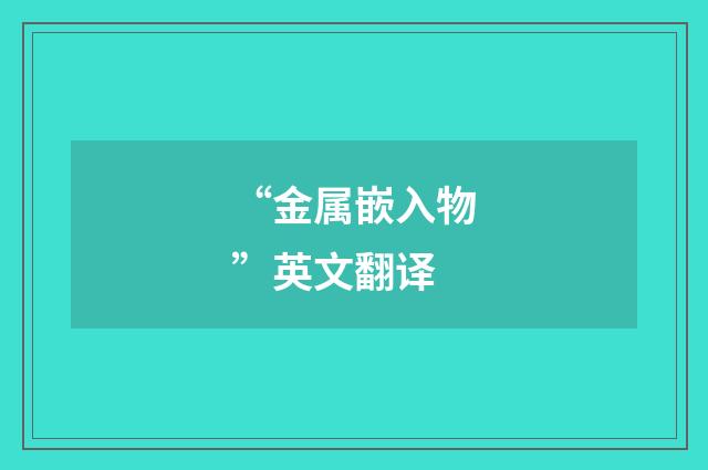 “金属嵌入物”英文翻译