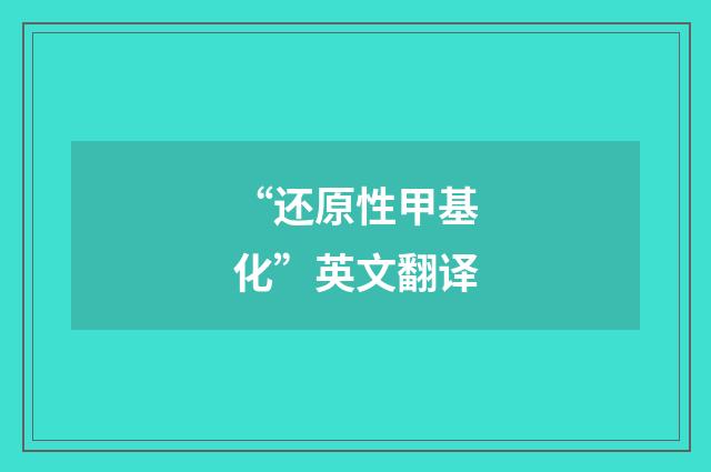 “还原性甲基化”英文翻译