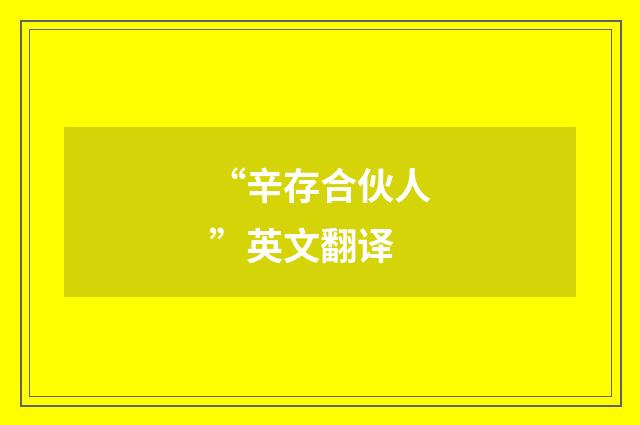 “辛存合伙人”英文翻译