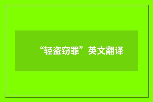 “轻盗窃罪”英文翻译