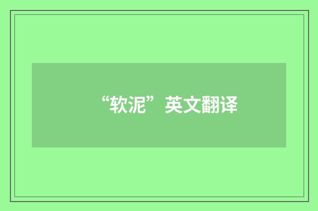 “软泥”英文翻译