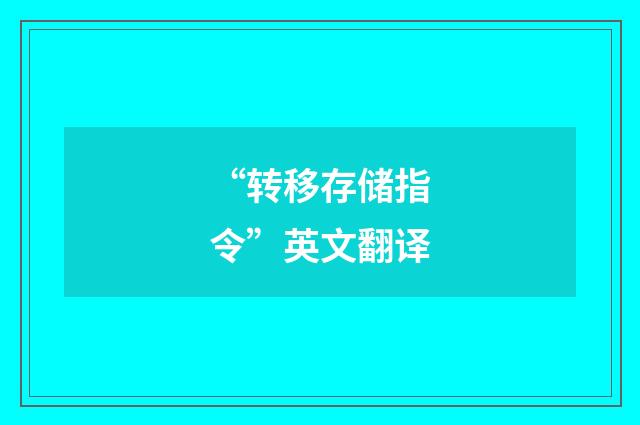“转移存储指令”英文翻译