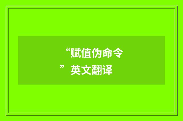 “赋值伪命令”英文翻译