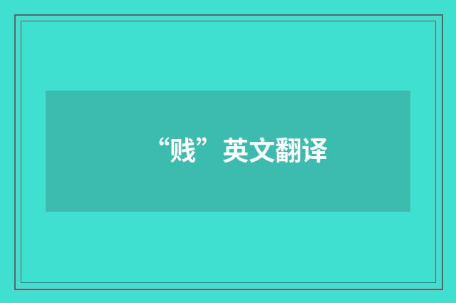 “贱”英文翻译