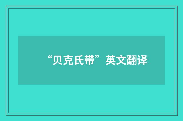 “贝克氏带”英文翻译