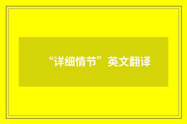 “详细情节”英文翻译