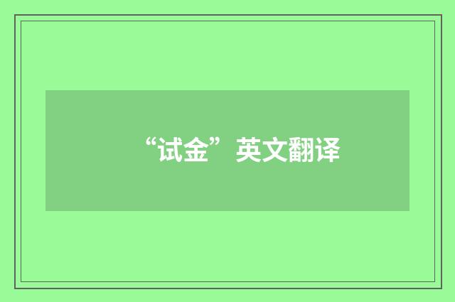 “试金”英文翻译
