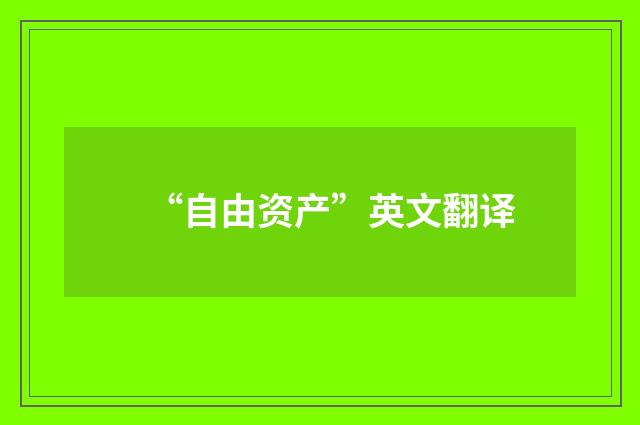 “自由资产”英文翻译